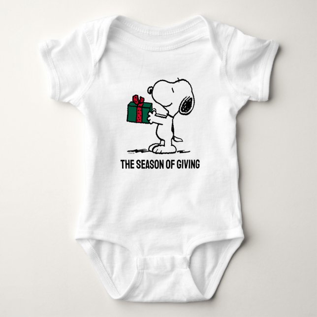 Body Para Bebê Amendoins | Presente de Natal Snoopy Giver (Frente)