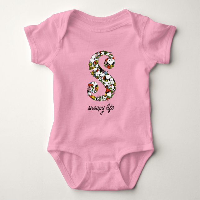 Body Para Bebê Amendoins | S é para Snoopy (Frente)