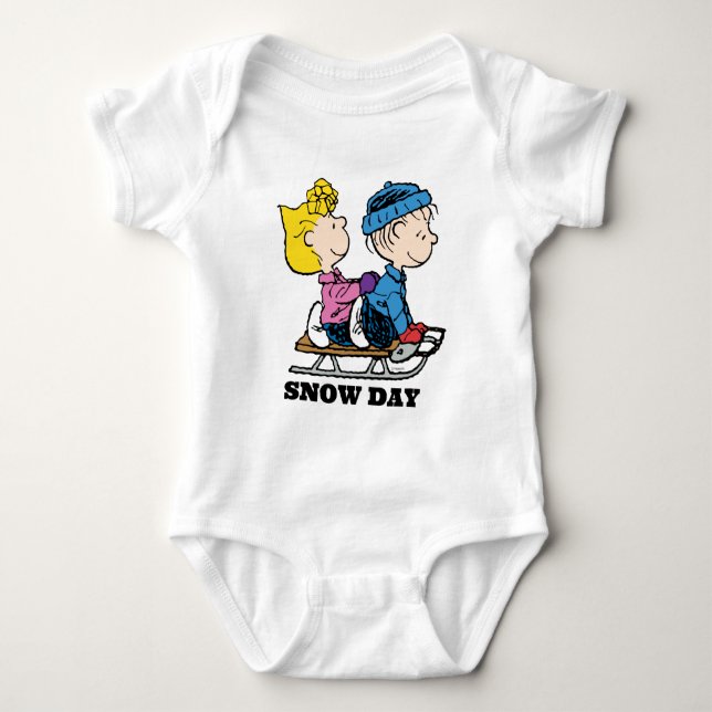 Body Para Bebê Amendoins | Sally & Linus Sled Riding (Frente)