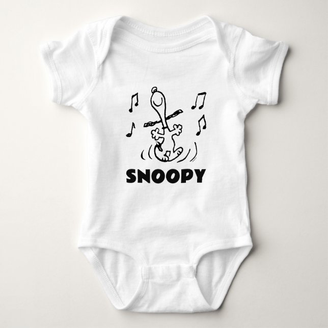 Body Para Bebê Amendoins | Snoopy Dancing (Frente)