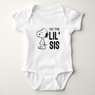 Body Para Bebê Amendoins Snoopy   Eu sou a Irmãzinha