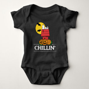 Body Para Bebê Amendoins Snoopy Halloween Doghouse