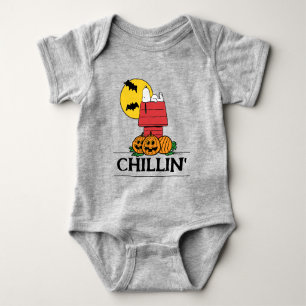 Body Para Bebê Amendoins   Snoopy Halloween Doghouse