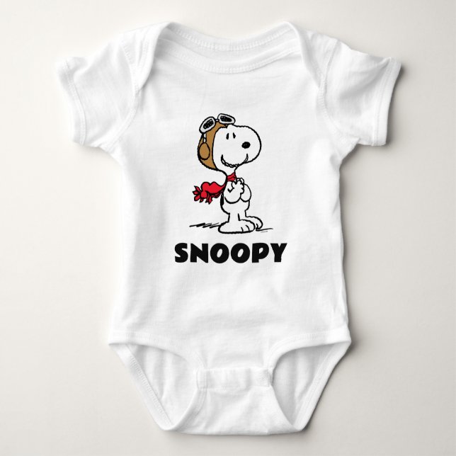 Body Para Bebê Amendoins | Snoopy O Áce Voador (Frente)