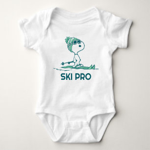 Body Para Bebê Amendoins   Snoopy on Skis