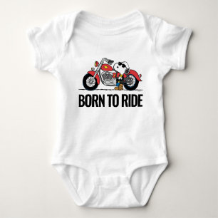 Body Para Bebê Amendoins Snoopy & Sua Motocicleta