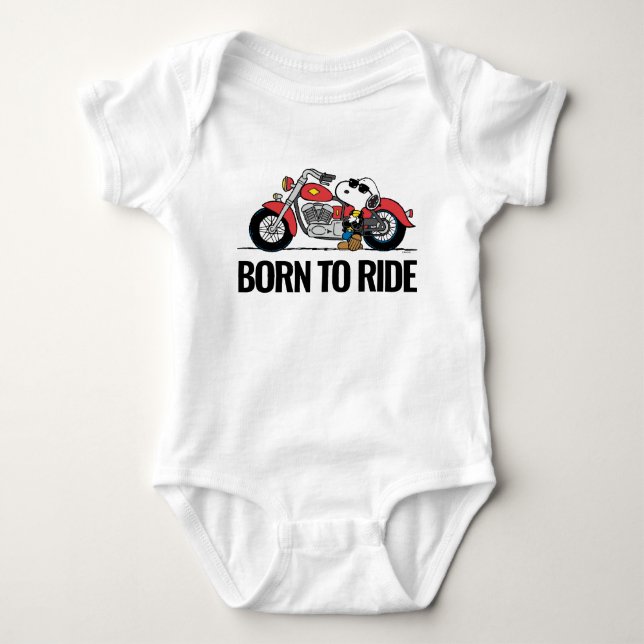 Body Para Bebê Amendoins | Snoopy & Sua Motocicleta (Frente)
