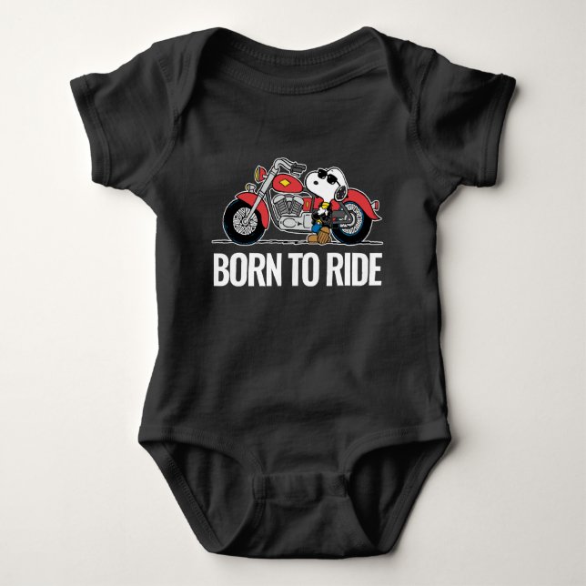 Body Para Bebê Amendoins | Snoopy & Sua Motocicleta (Frente)