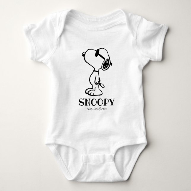 Body Para Bebê Amendoins | Snoopy Sunglass Ponder (Frente)