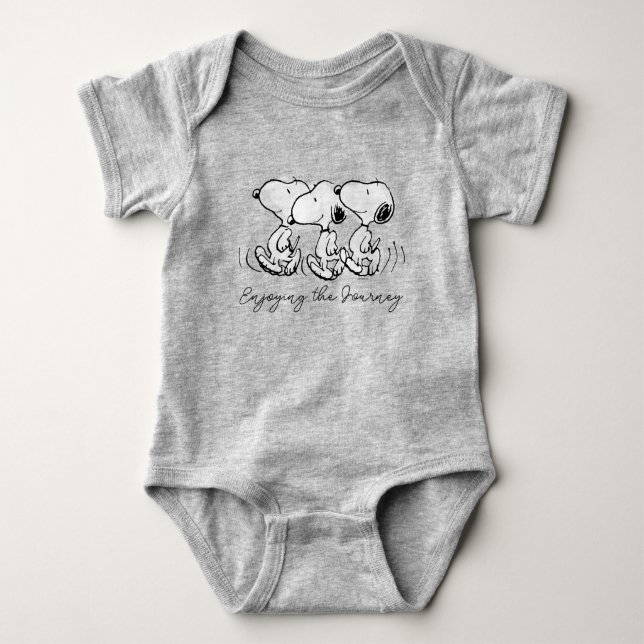 Body Para Bebê Amendoins | Snoopy Walking Alto (Frente)