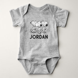 Body Para Bebê Amendoins   Snoopy Walking Alto