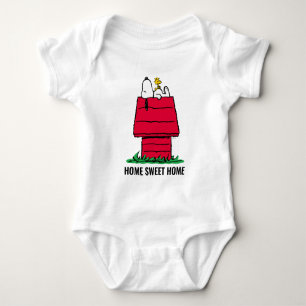 Body Para Bebê Amendoins   Snoopy & Woodstock Doghouse