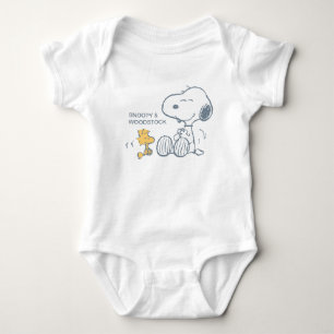 Body Para Bebê Amendoins Snoopy & Woodstock Happy