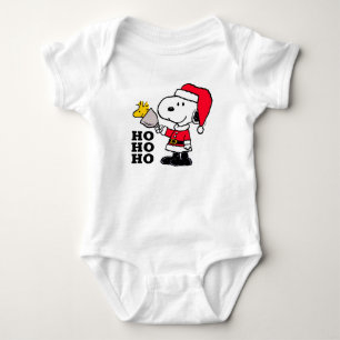 Body Para Bebê Amendoins   Snoopy & Woodstock Ho Ho Ho