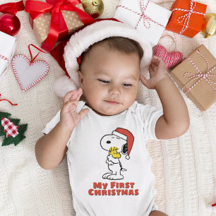 Body Para Bebê Amendoins   Snoopy & Woodstock - Meu Primeiro Nata