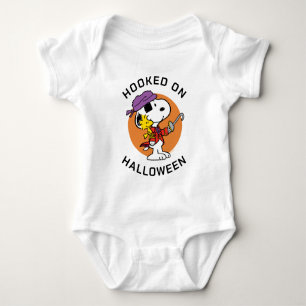 Body Para Bebê Amendoins   Snoopy & Woodstock viciado no Hallowee