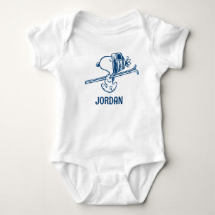 Body Para Bebê Amendoins Tripa de Esqui de Snoopy Adicionar n