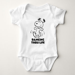 Body Para Bebê Amendoins   Uma dança feliz snoopy