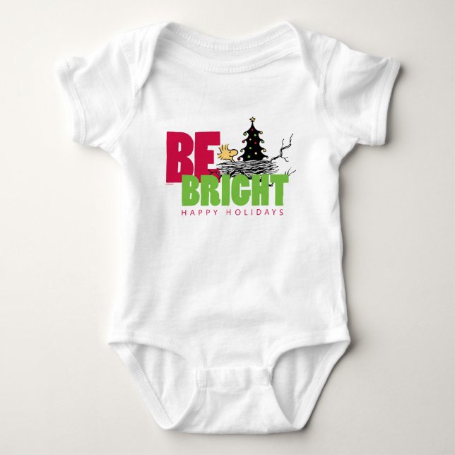 Body Para Bebê Amendoins | Woodstock Christmas Be Bright (Frente)