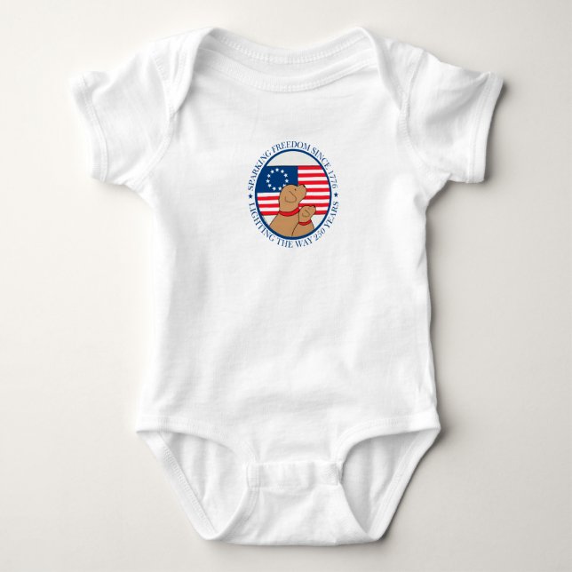 Body Para Bebê America 250 Sparking Freedom Short Sleeve (Frente)