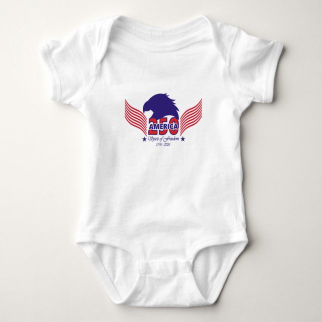 Body Para Bebê America 250th-Spirit of Freedom-Editable Back Text (Frente)