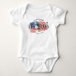 Body Para Bebê América desde 1776 com bandeira/estrelas em aquare