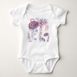Body Para Bebê  America Patriotic Fireworks 4th of July 