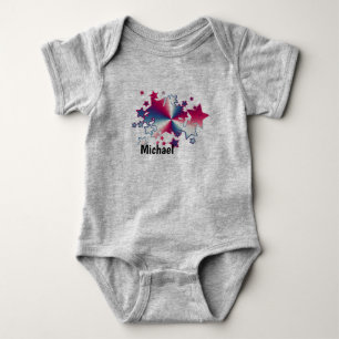 Body Para Bebê América Patriótica Vermelha Branca e Azul