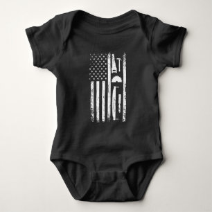 Body Para Bebê American Flag Carpenter Tools Woodworker Craftsman