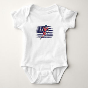 Body Para Bebê American Football Fan Jersey Shirt USA Flag