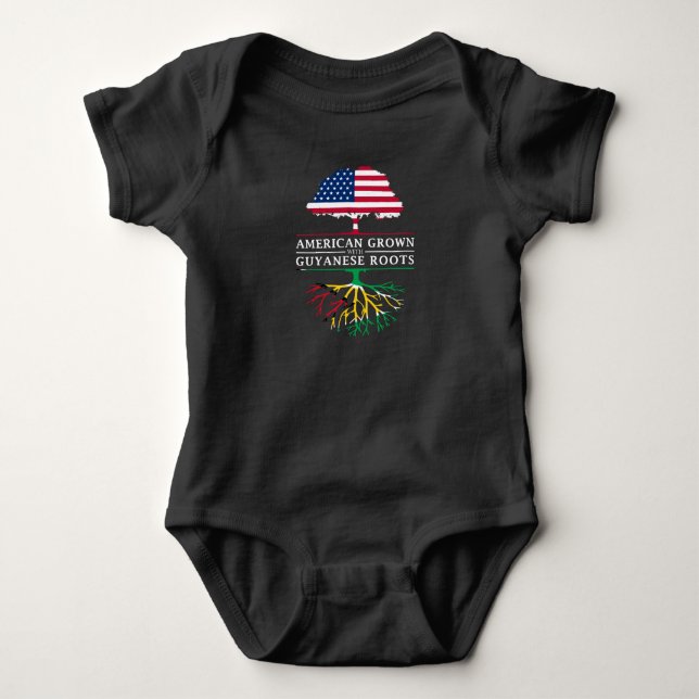 Body Para Bebê Americano crescido com design de Guyana   das (Frente)