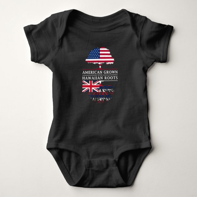 Body Para Bebê Americano crescido com design de Havaí   das (Frente)