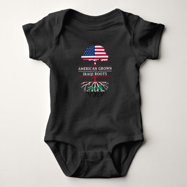 Body Para Bebê Americano crescido com design de Iraque   das (Frente)