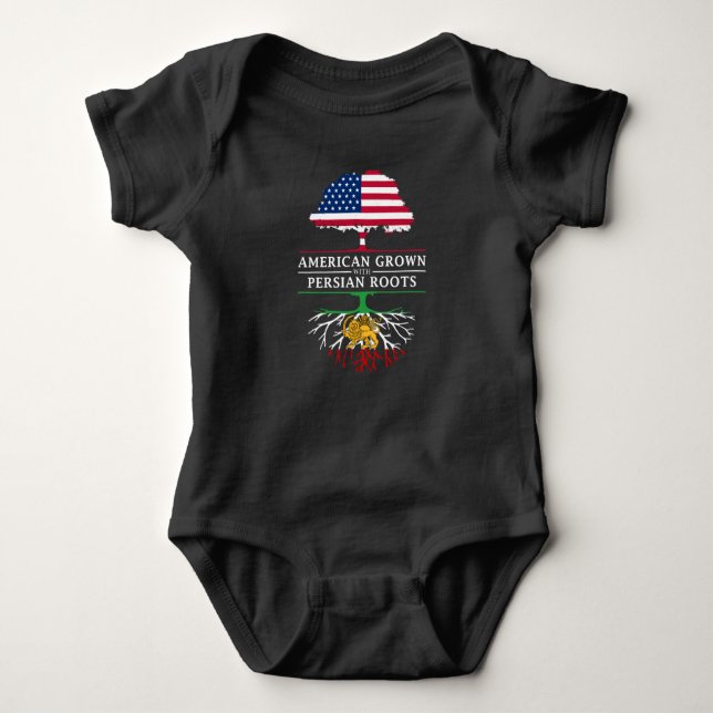 Body Para Bebê Americano crescido com design de Persia   das (Frente)
