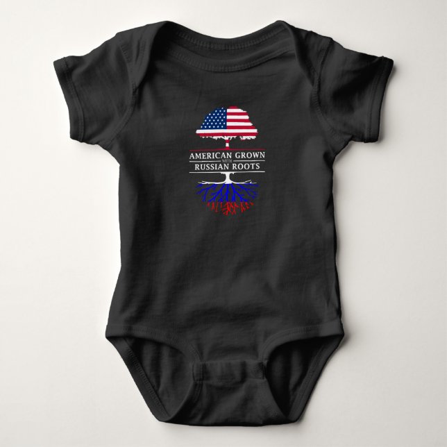 Body Para Bebê Americano crescido com design de Rússia   das (Frente)