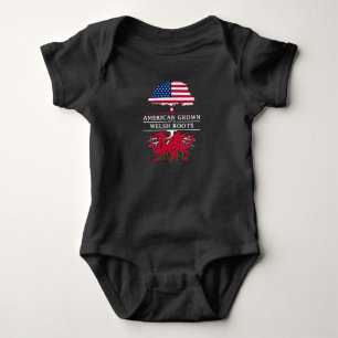 Body Para Bebê Americano crescido com design de Wales   das