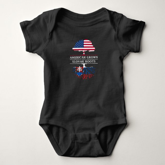 Body Para Bebê Americano crescido com design eslovaco   de (Frente)
