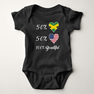 Body Para Bebê Americano jamaicano de 50% 50% 100% bonito