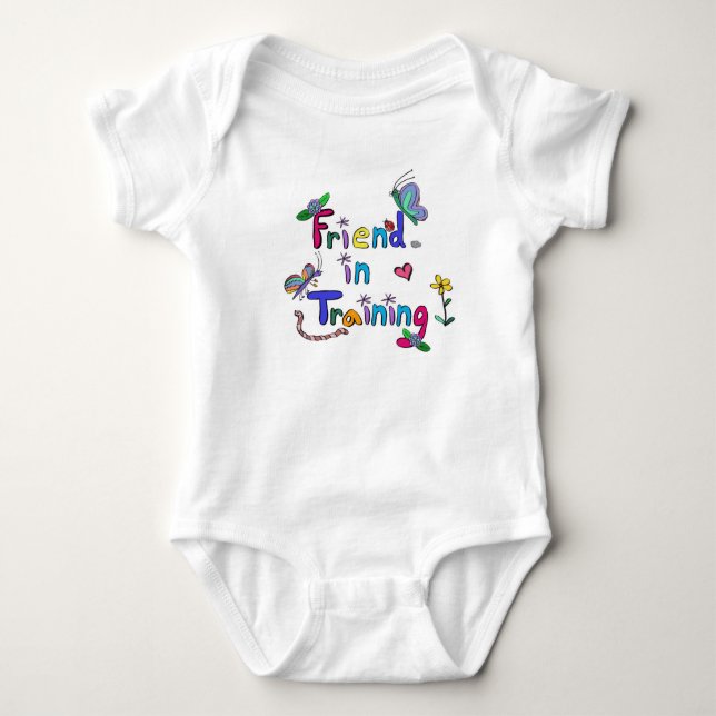 Body Para Bebê "Amigo em Treinamento" Cores Vibrantes (Frente)