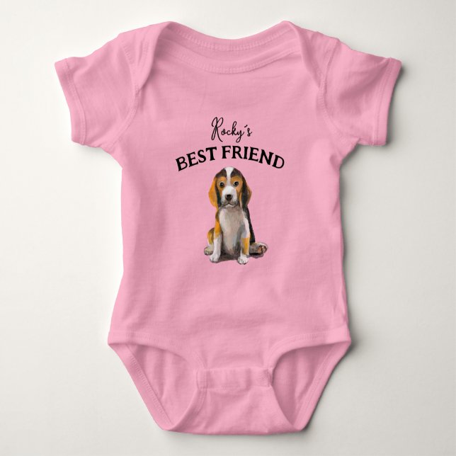 Body Para Bebê Amigo fofo e bebê, melhores amigos (Frente)