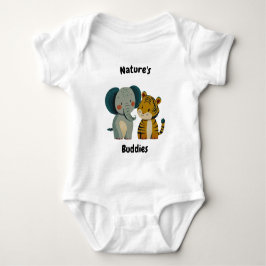 Body Para Bebê Amigos da Natureza Elefante e Tigre - Amigos Fofos