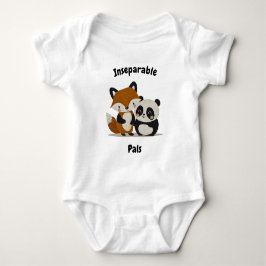 Body Para Bebê Amigos Inseparáveis Raposa & Panda - Animais Fofin