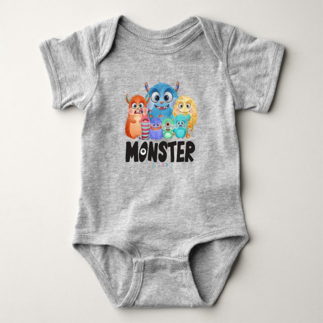 Body Para Bebê Amigos monstros | (Frente)