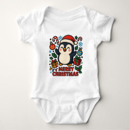 Body Para Bebê AMITA - Merry Christmas Penguin