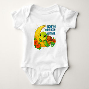 Body Para Bebê Amo-te à Lua e à Tartaruga do Bebê