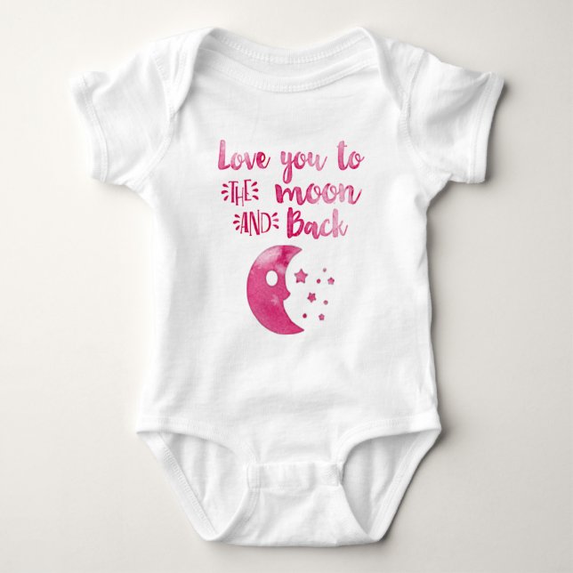 Body Para Bebê Amo-te à Moon Hand Trendy Girl (Frente)