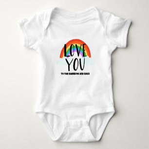 Body Para Bebê Amo-te ao Arco-íris e às Costas