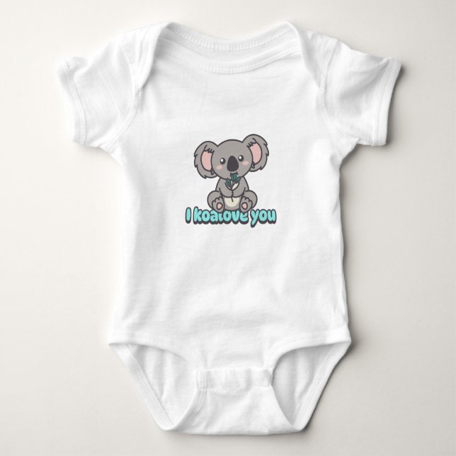 Body Para Bebê Amo-te, bebê Koala Urso (Frente)