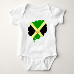 Body Para Bebê Amo Texto Jamaica no Flag Art Impressão