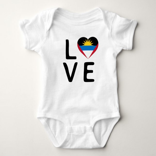 Body Para Bebê Amor - Antígua e Barbuda Flag (Frente)